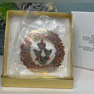 Vintage Ornament Four Calling Birds Watkins Metal #4 in collection